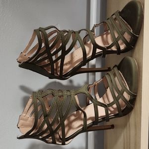 Olive Green Strappy Heels